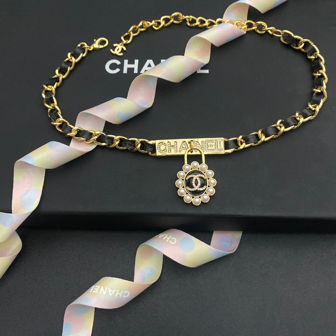 Chanel Pearl Pendant Stranded Leather Necklace – Luxury Designer Jewelry – product image 3