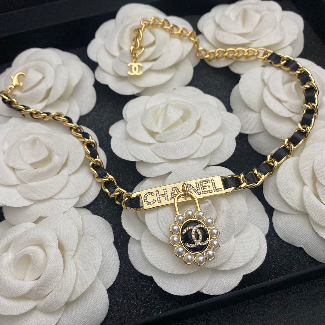 Chanel Pearl Pendant Stranded Leather Necklace – Luxury Designer Jewelry – product image 5