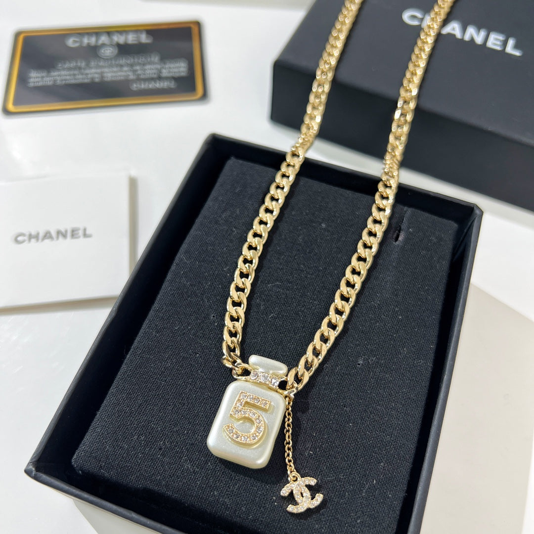 Chanel Pearl Perfume Bottle Necklace – Luxury Designer Jewelry – product image 2