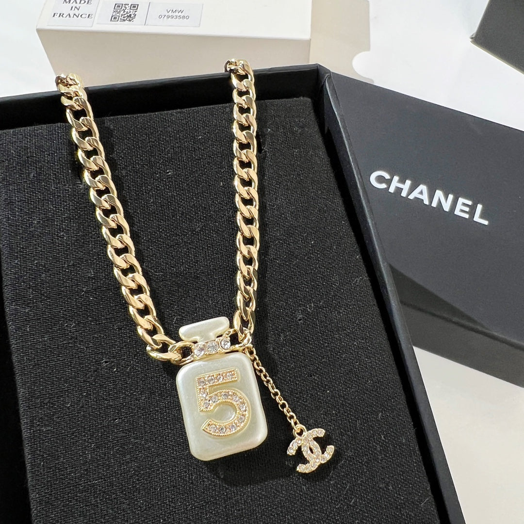 Chanel Pearl Perfume Bottle Necklace – Luxury Designer Jewelry – product image 3