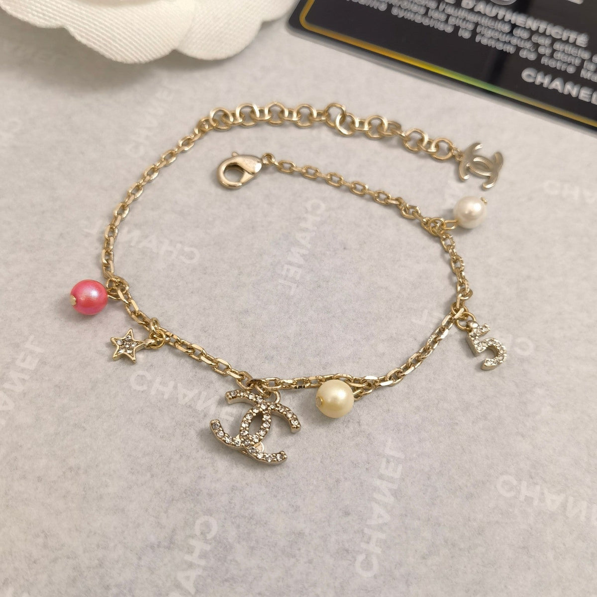 Chanel Pearl Rhinestone Pendants Bracelet – Luxury Jewelry – product image 1