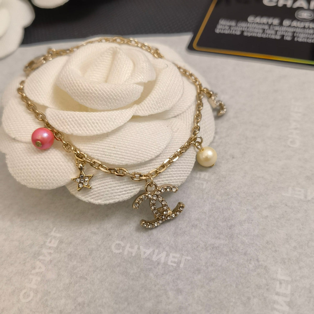 Chanel Pearl Rhinestone Pendants Bracelet – Luxury Jewelry – product image 2