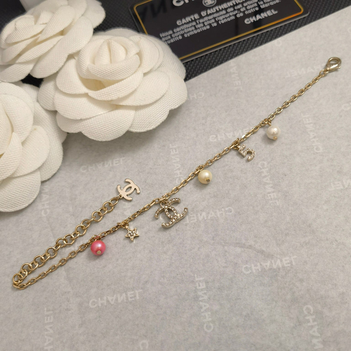 Chanel Pearl Rhinestone Pendants Bracelet – Luxury Jewelry – product image 3