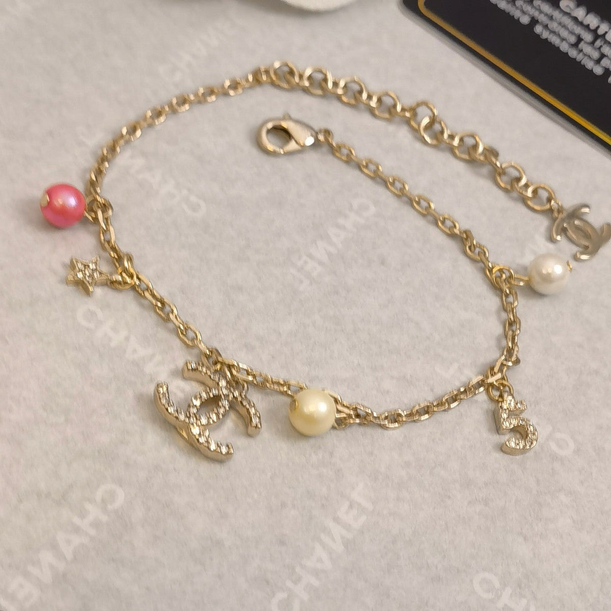 Chanel Pearl Rhinestone Pendants Bracelet – Luxury Jewelry – product image 4