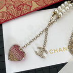Chanel Pink Heart Pendant Pearl Necklace – Luxury Designer Jewelry – product image 6