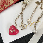 Chanel Pink Heart Pendant Pearl Necklace – Luxury Designer Jewelry – product image 7