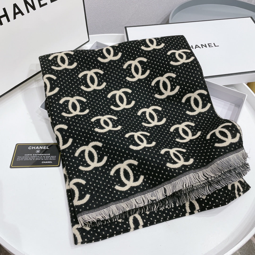 Chanel Premium Woven Temperament Logo Jacquard Small Broken Edge Scarf – product image 18