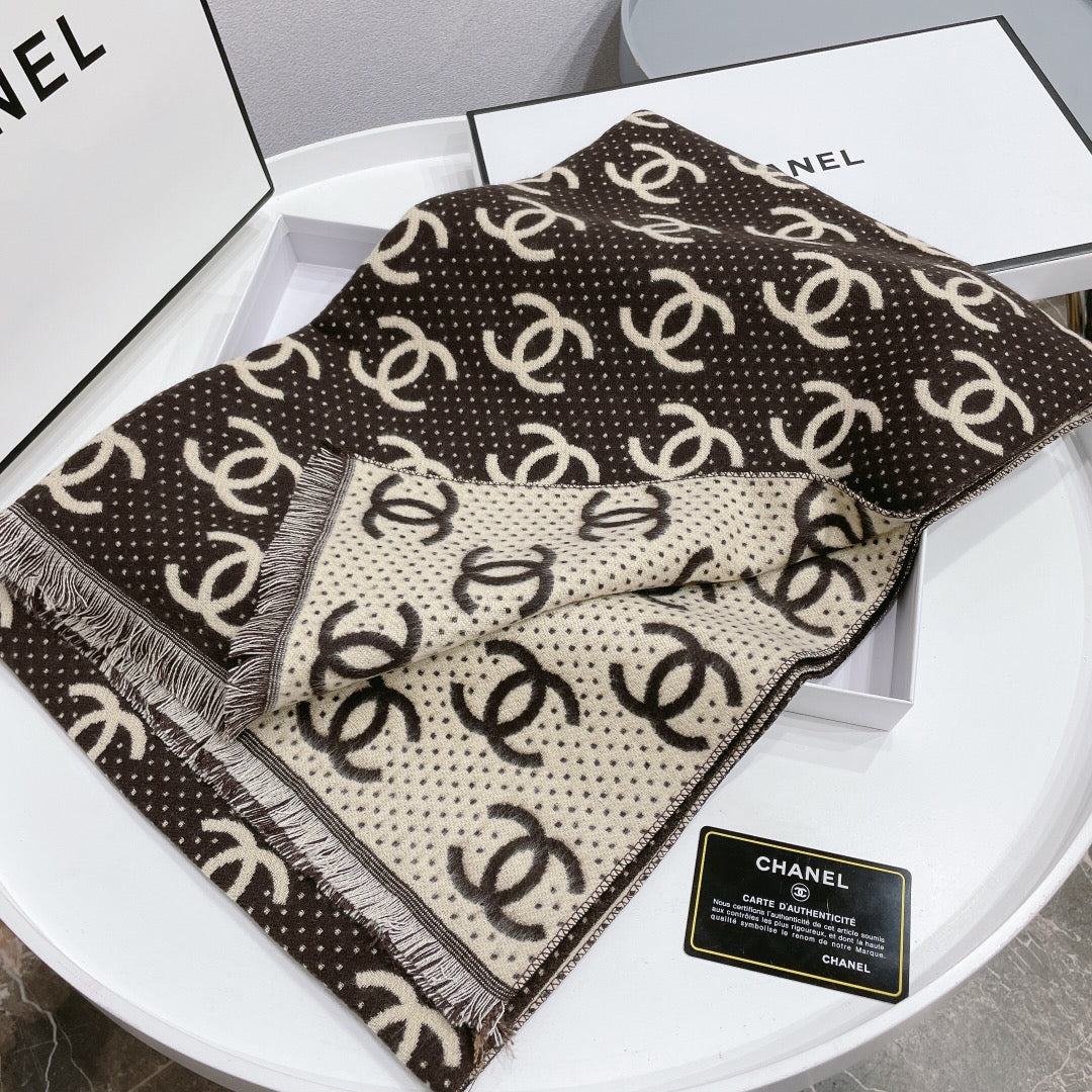 Chanel Premium Woven Temperament Logo Jacquard Small Broken Edge Scarf – product image 2
