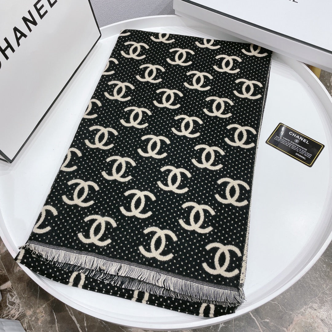 Chanel Premium Woven Temperament Logo Jacquard Small Broken Edge Scarf – product image 4