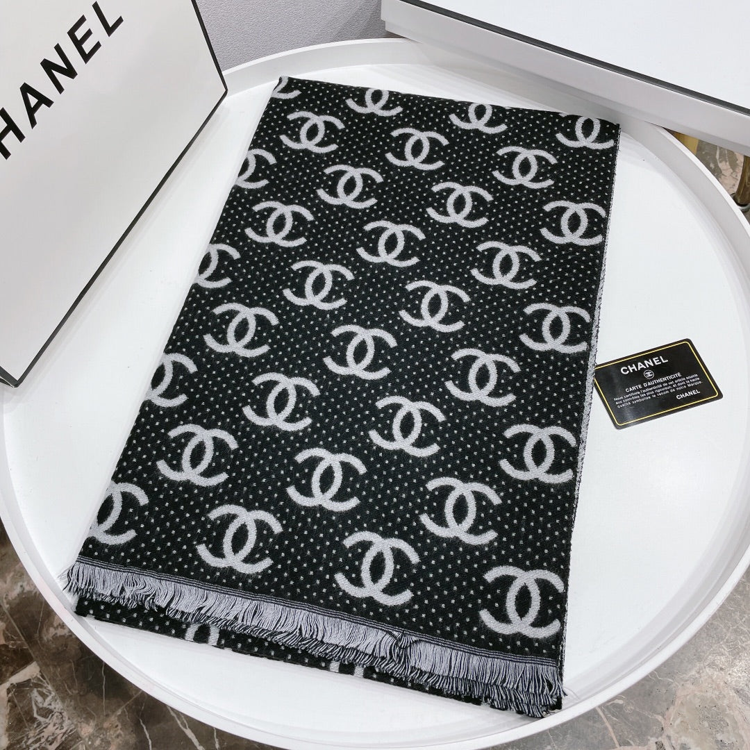 Chanel Premium Woven Temperament Logo Jacquard Small Broken Edge Scarf – product image 5
