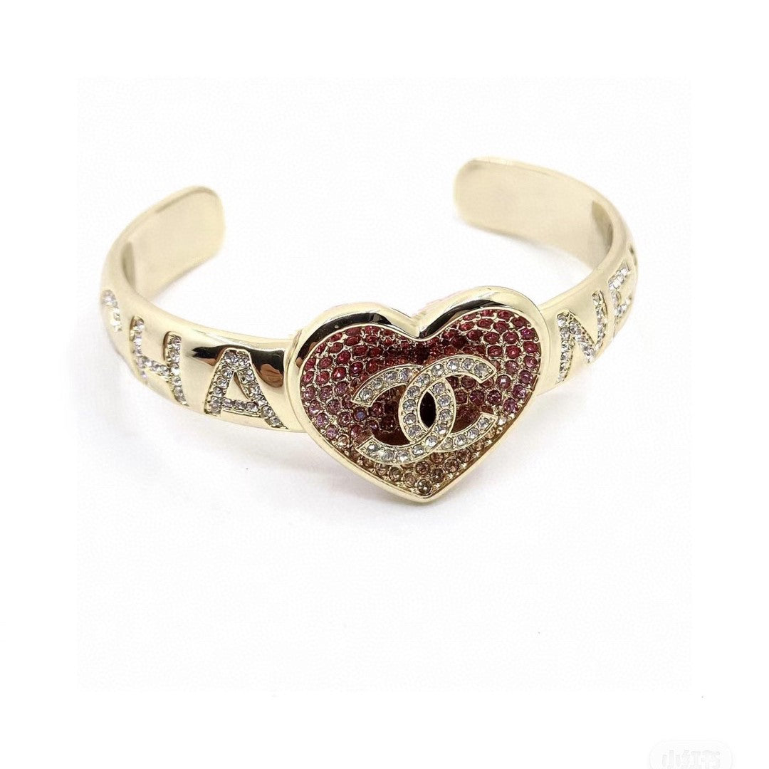 Chanel Rhinestone Heart Cuff Bracelet – Luxury Jewelry – product image 4
