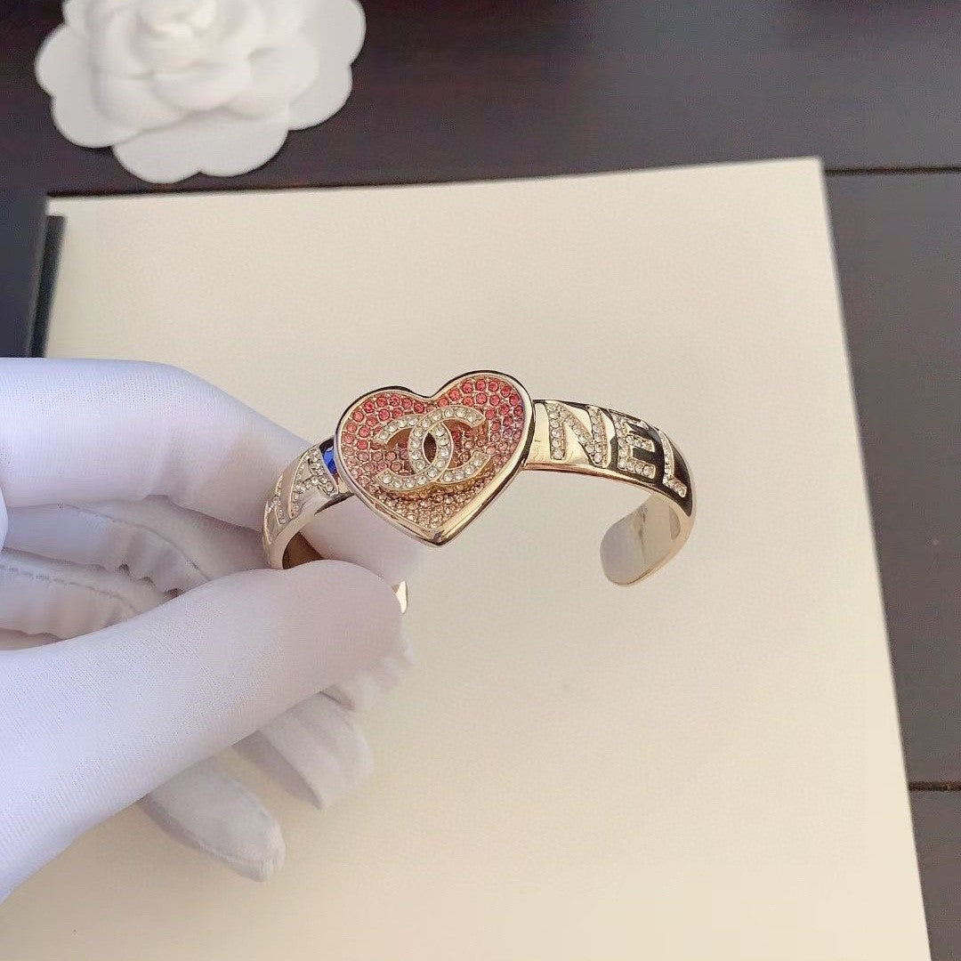 Chanel Rhinestone Heart Cuff Bracelet – Luxury Jewelry – product image 5