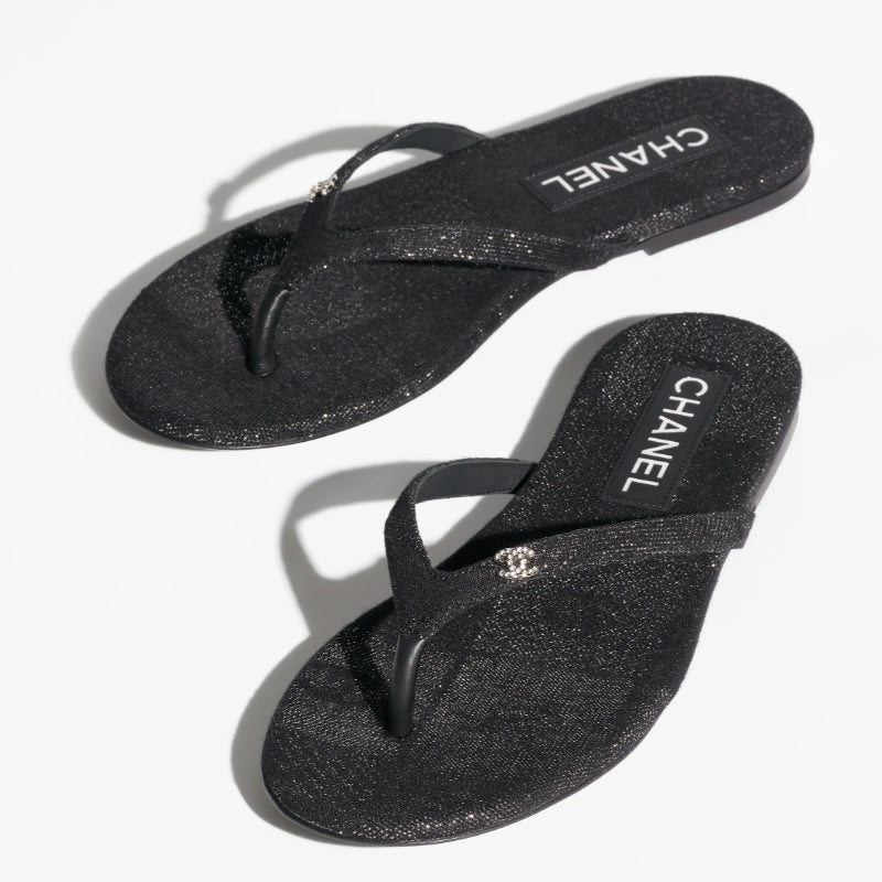Chanel Rhinestone Logo Flip Flops – slippers product image 11