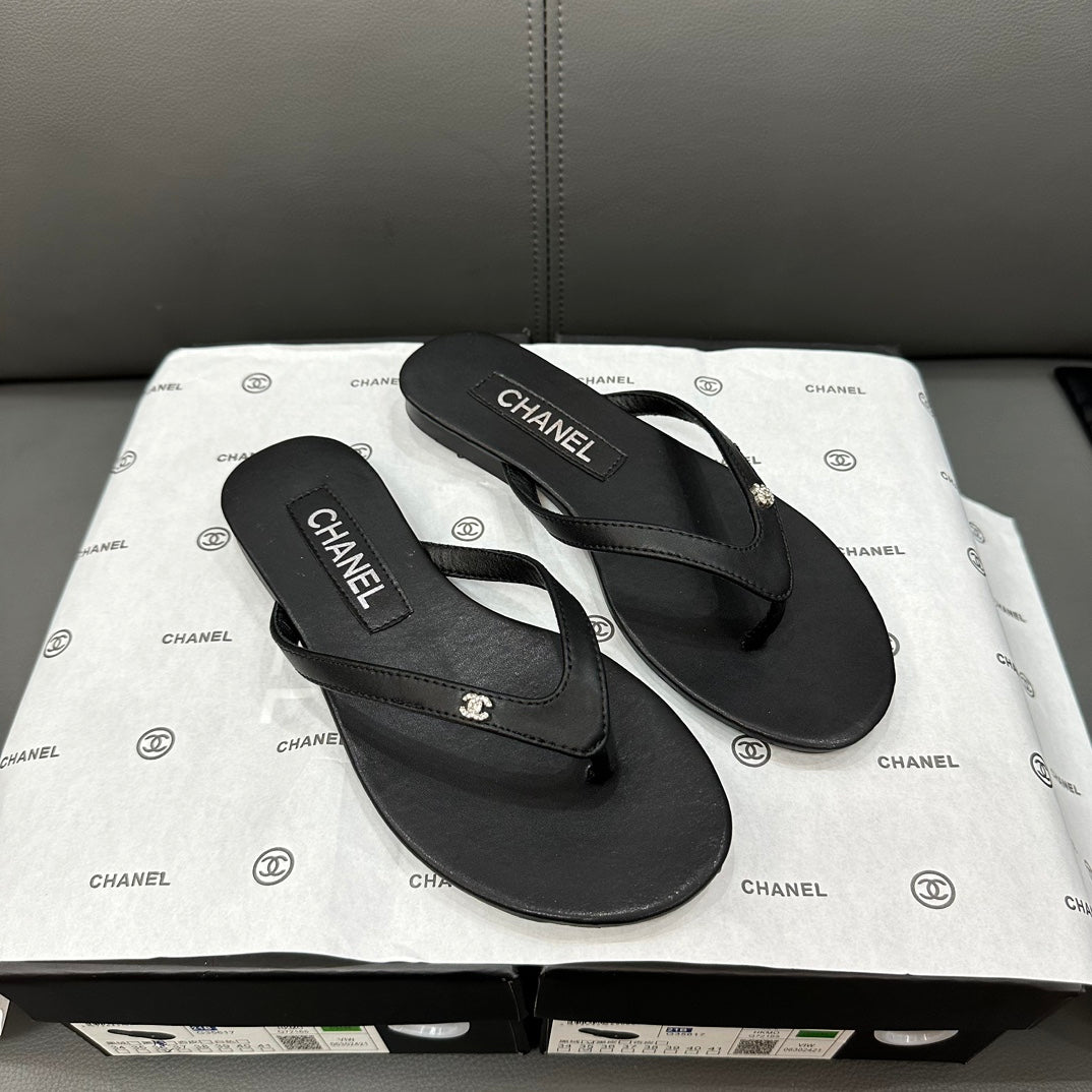Chanel Rhinestone Logo Flip Flops – slippers product image 12