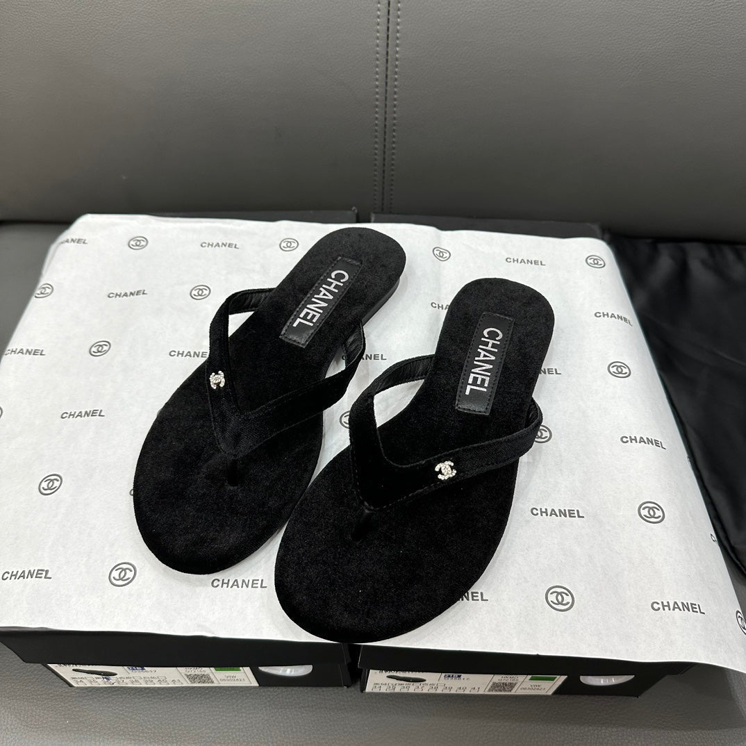 Chanel Rhinestone Logo Flip Flops – slippers product image 13