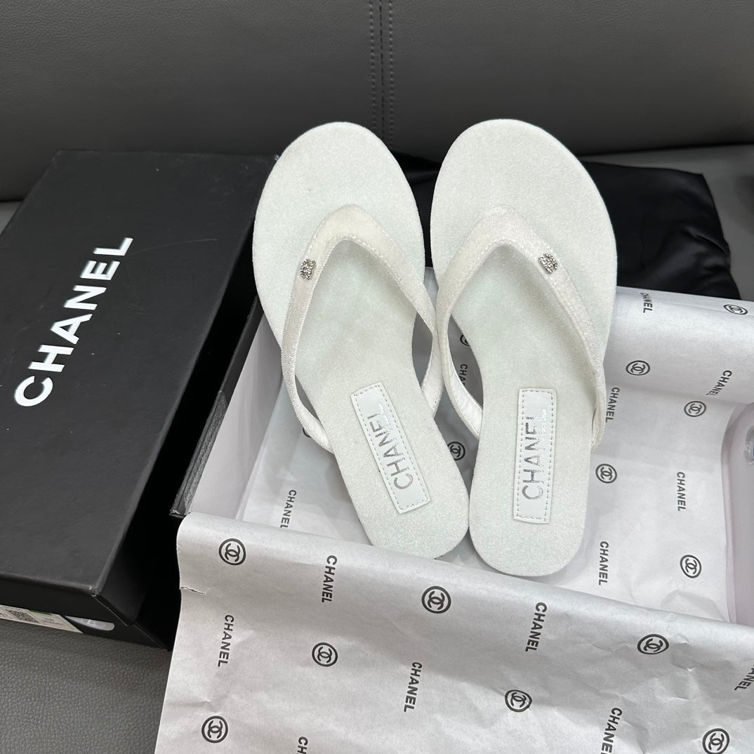 Chanel Rhinestone Logo Flip Flops – slippers product image 4