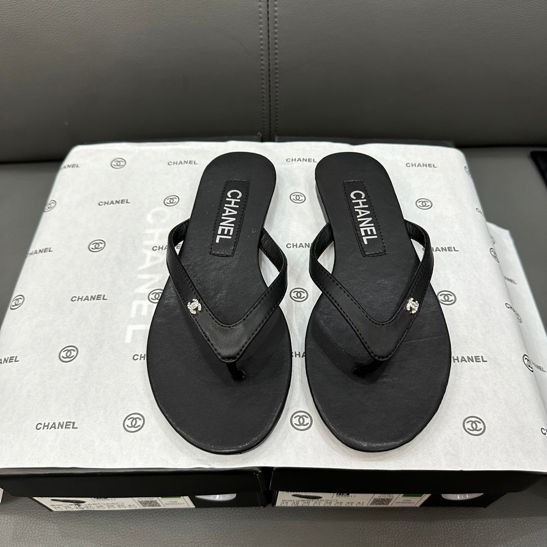 Chanel Rhinestone Logo Flip Flops – slippers product image 6