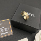 Chanel Rhombus Crystal Open Ring – Luxury Designer Jewelry – product image 2