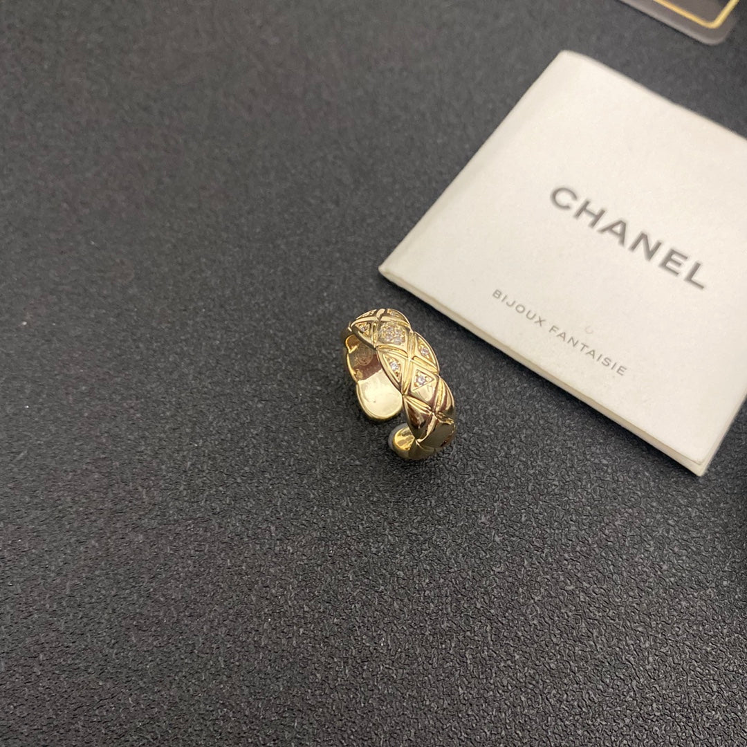 Chanel Rhombus Crystal Open Ring – Luxury Designer Jewelry – product image 4