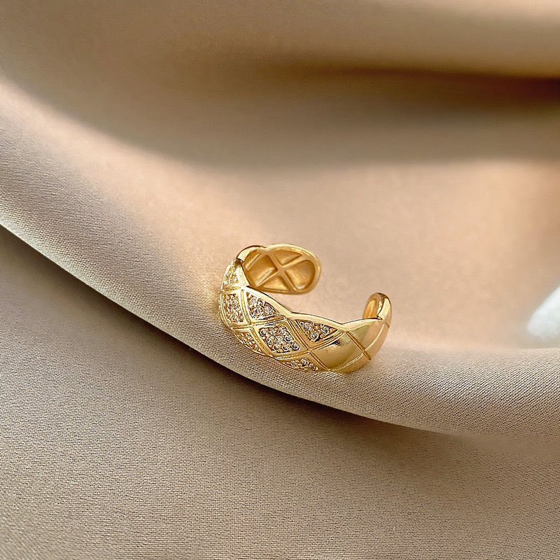 Chanel Rhombus Crystal Open Ring – Luxury Designer Jewelry – product image 5