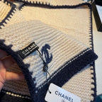 Chanel Solid Color Logo Cashmere Knit Scarf for Women – product image 14