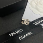 Chanel Sparkling Crystal Logo Open Ring – Luxury Designer Jewelry – product image 1