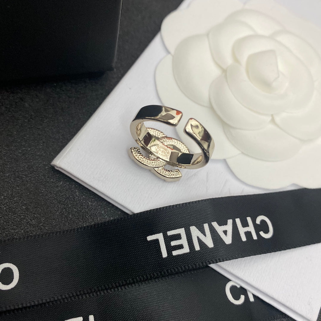Chanel Sparkling Crystal Logo Open Ring – Luxury Designer Jewelry – product image 2