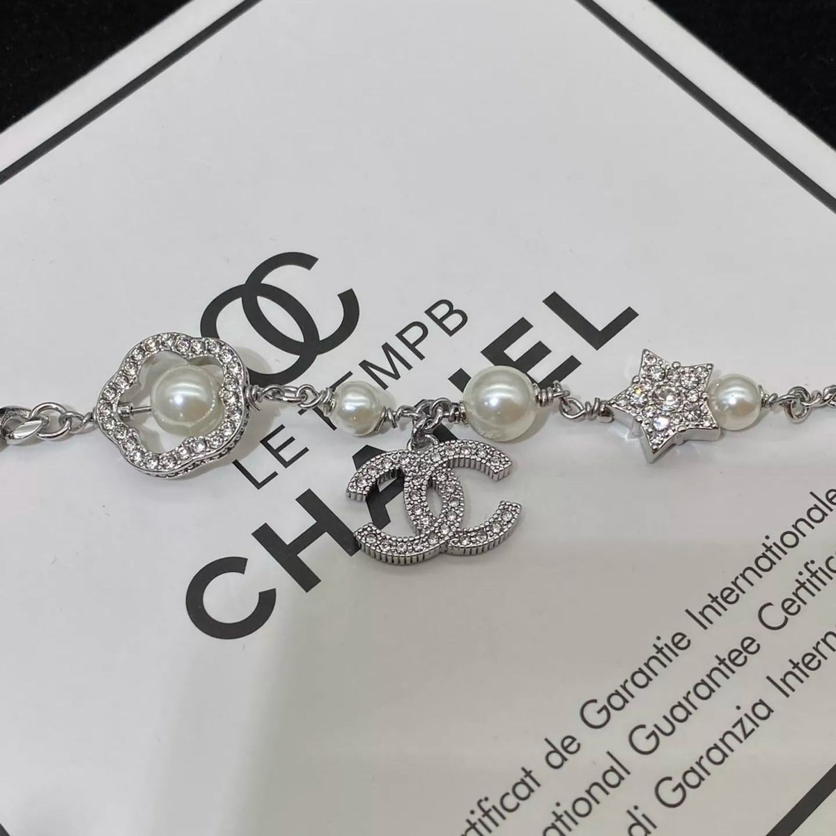 Chanel Sparkling Zircon Pearl Camellia Bracelet – Luxury Jewelry – product image 4