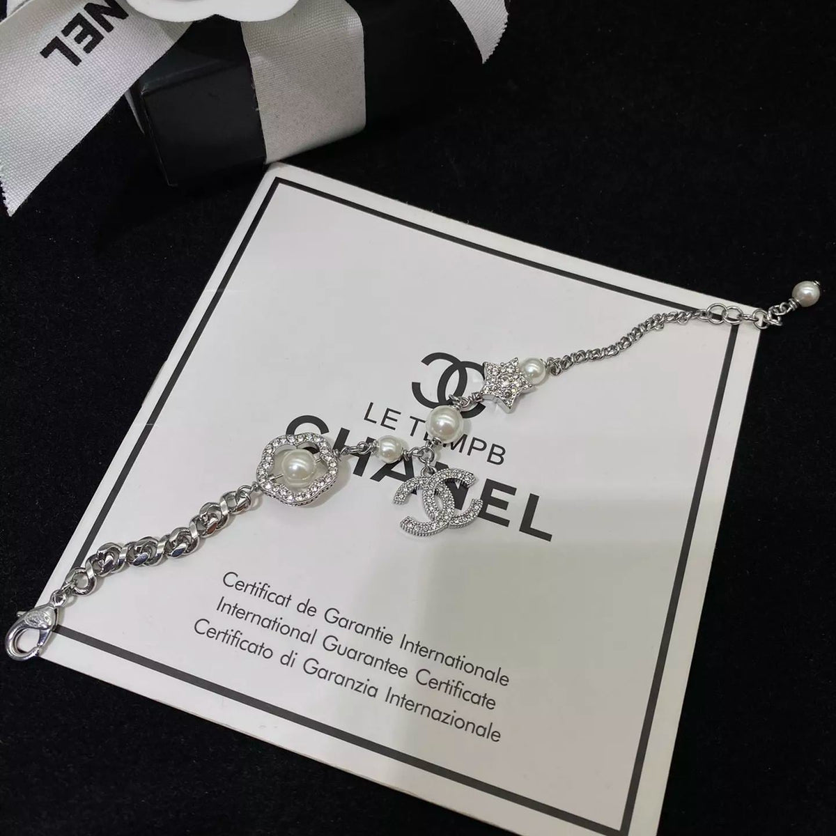 Chanel Sparkling Zircon Pearl Camellia Bracelet – Luxury Jewelry – product image 5