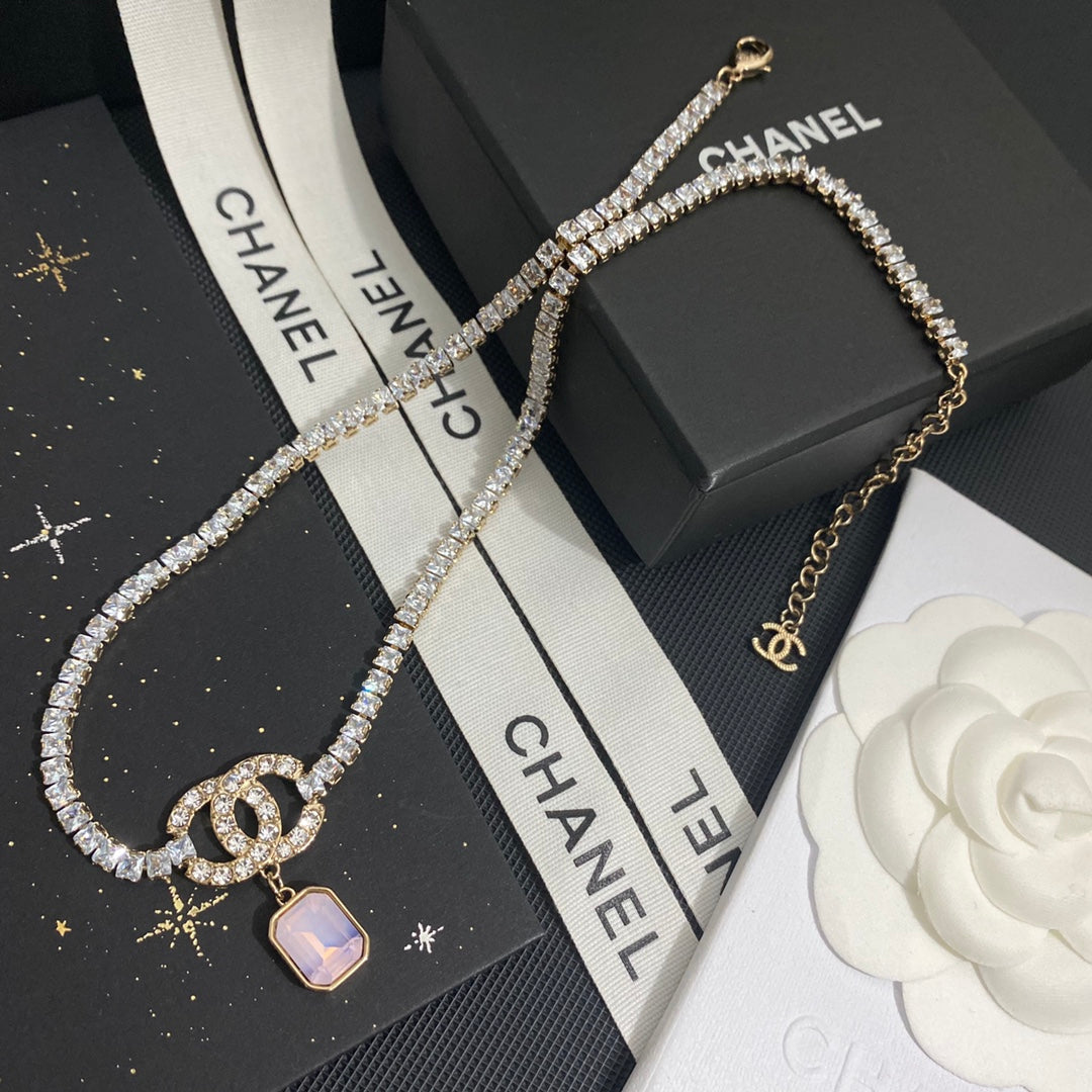 Chanel Square Crystal Crystal Necklace – Luxury Designer Jewelry – product image 1