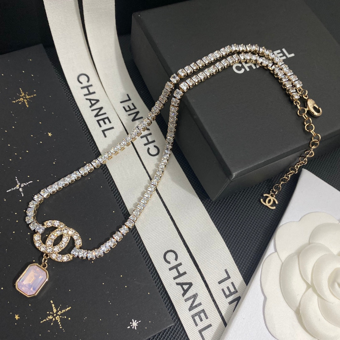 Chanel Square Crystal Crystal Necklace – Luxury Designer Jewelry – product image 2