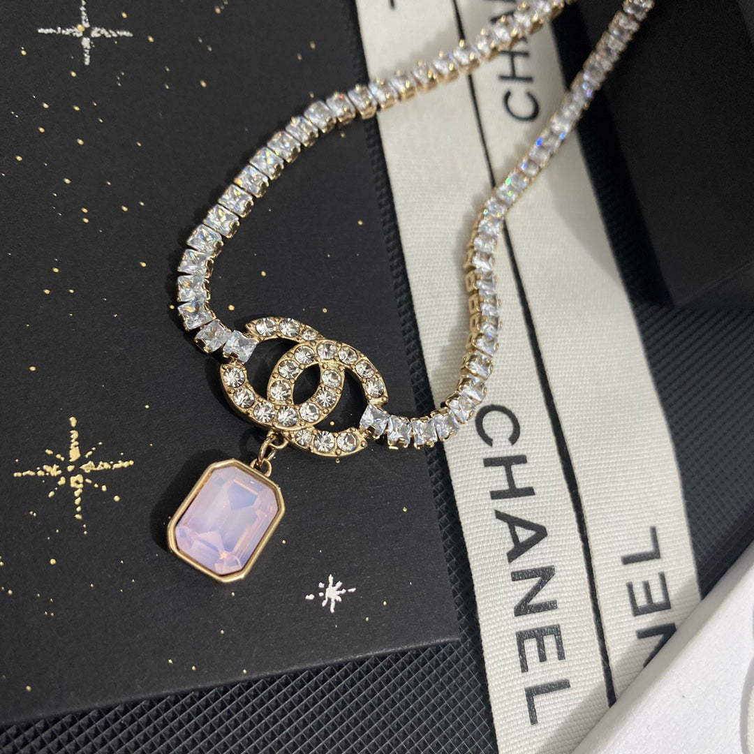 Chanel Square Crystal Crystal Necklace – Luxury Designer Jewelry – product image 3