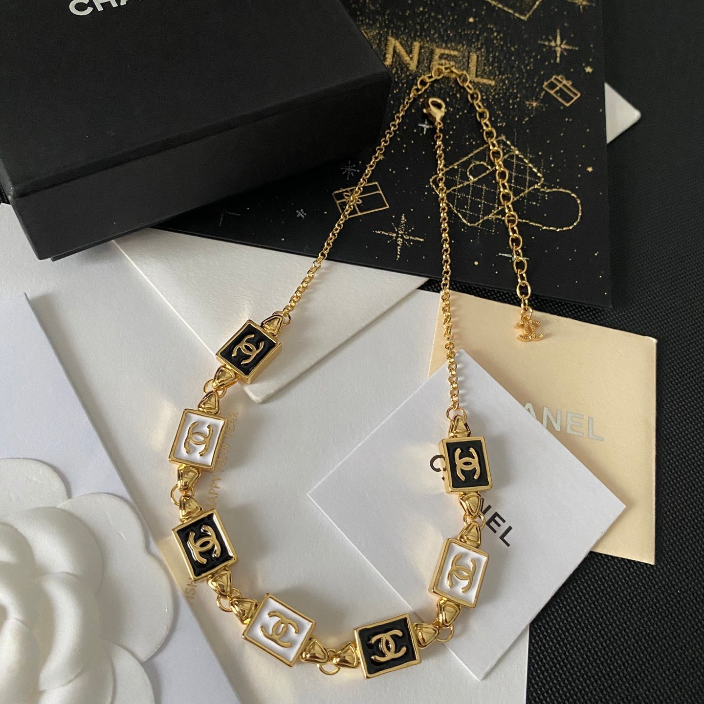 Chanel Square Logo Pendant Necklace – Luxury Designer Jewelry – product image 1