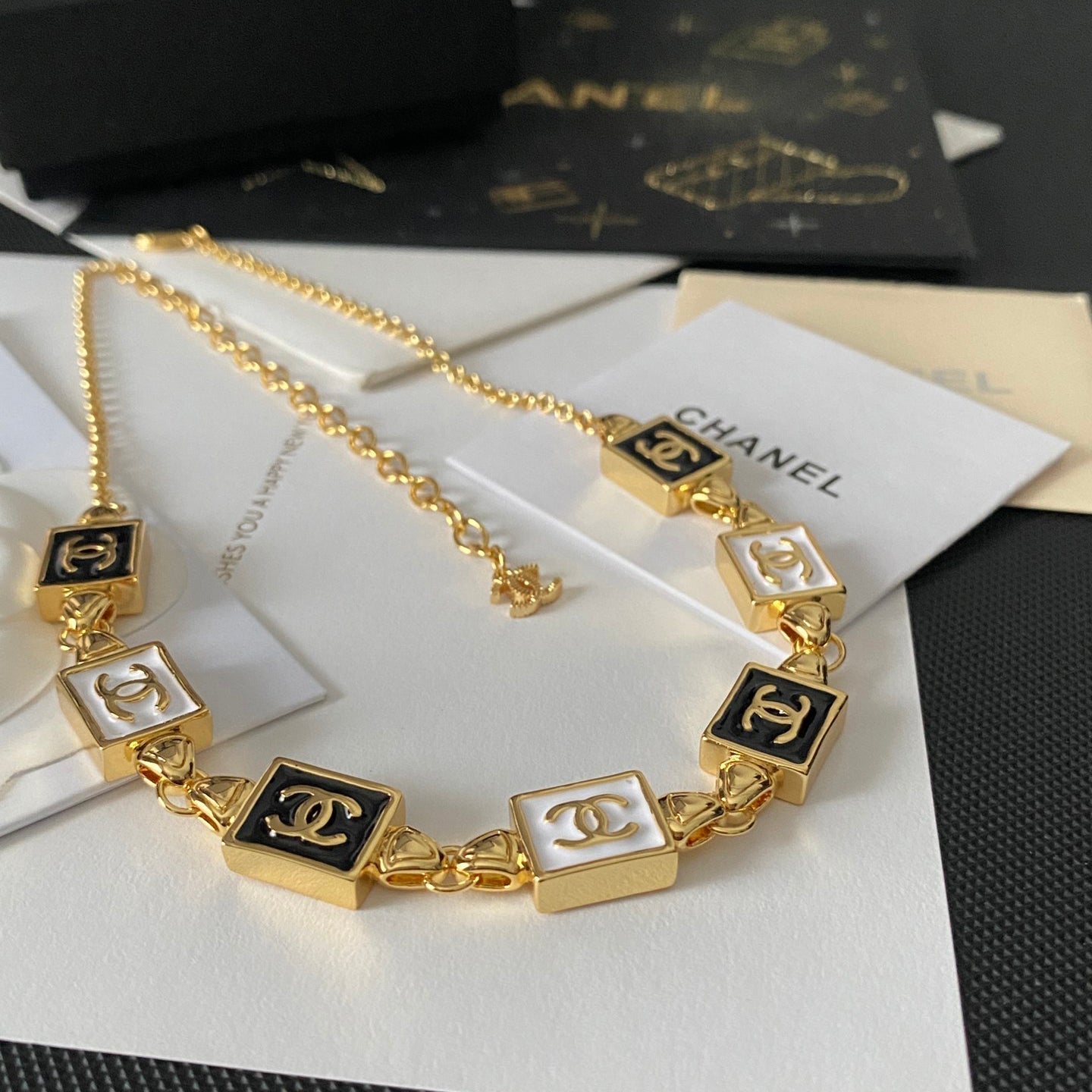 Chanel Square Logo Pendant Necklace – Luxury Designer Jewelry – product image 3