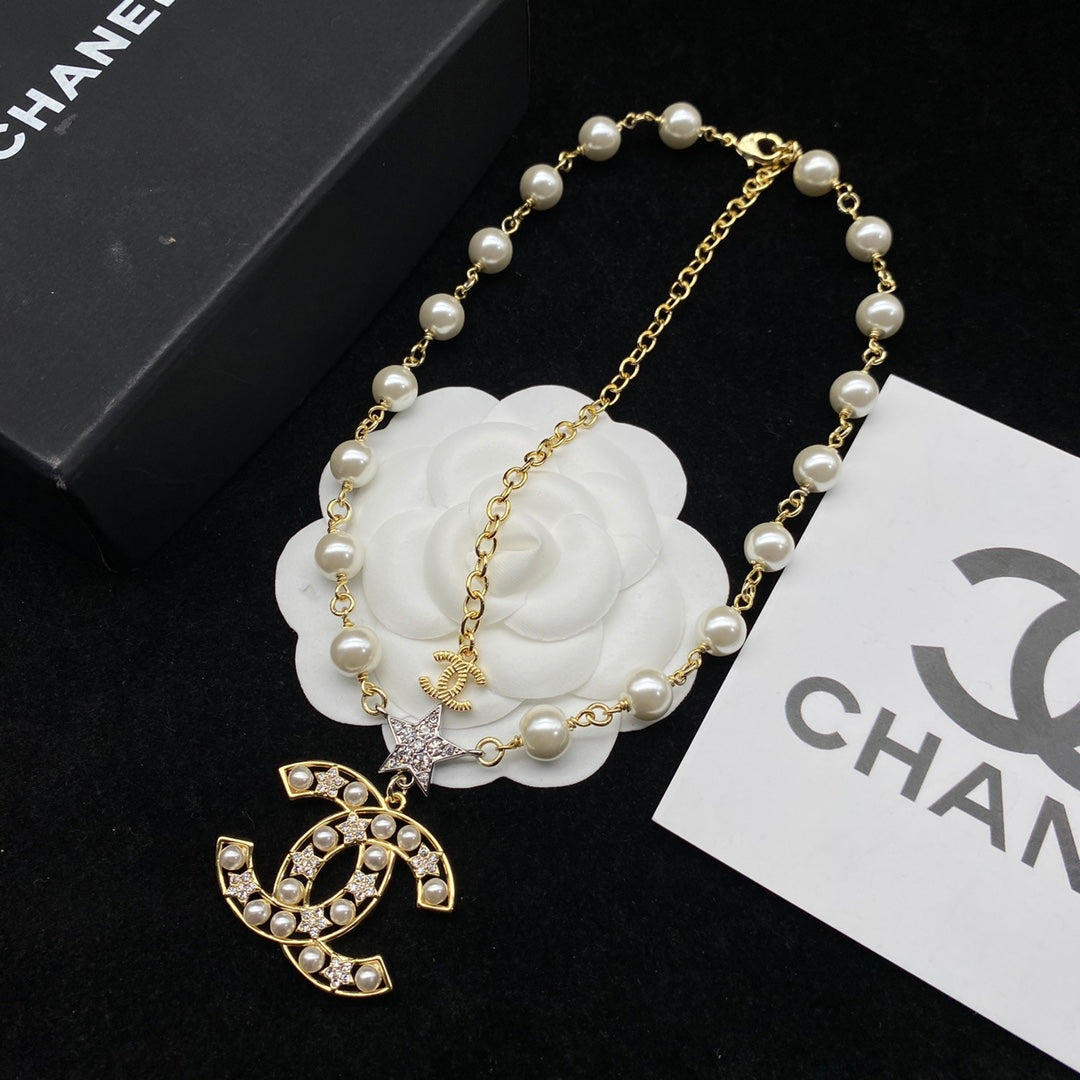 Chanel Star Adjustable Pearl Necklace – Luxury Designer Jewelry – product image 1