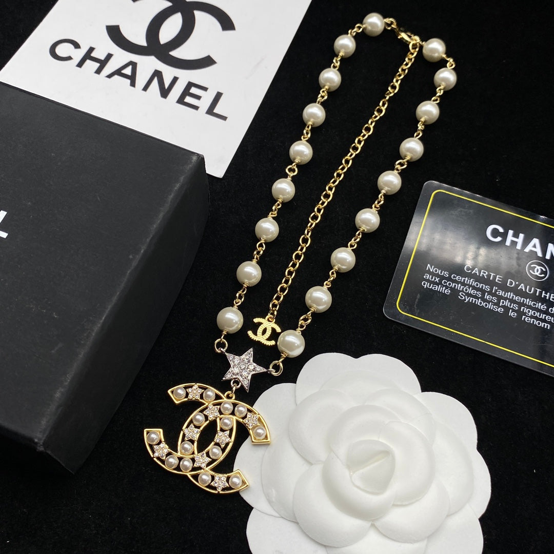 Chanel Star Adjustable Pearl Necklace – Luxury Designer Jewelry – product image 3