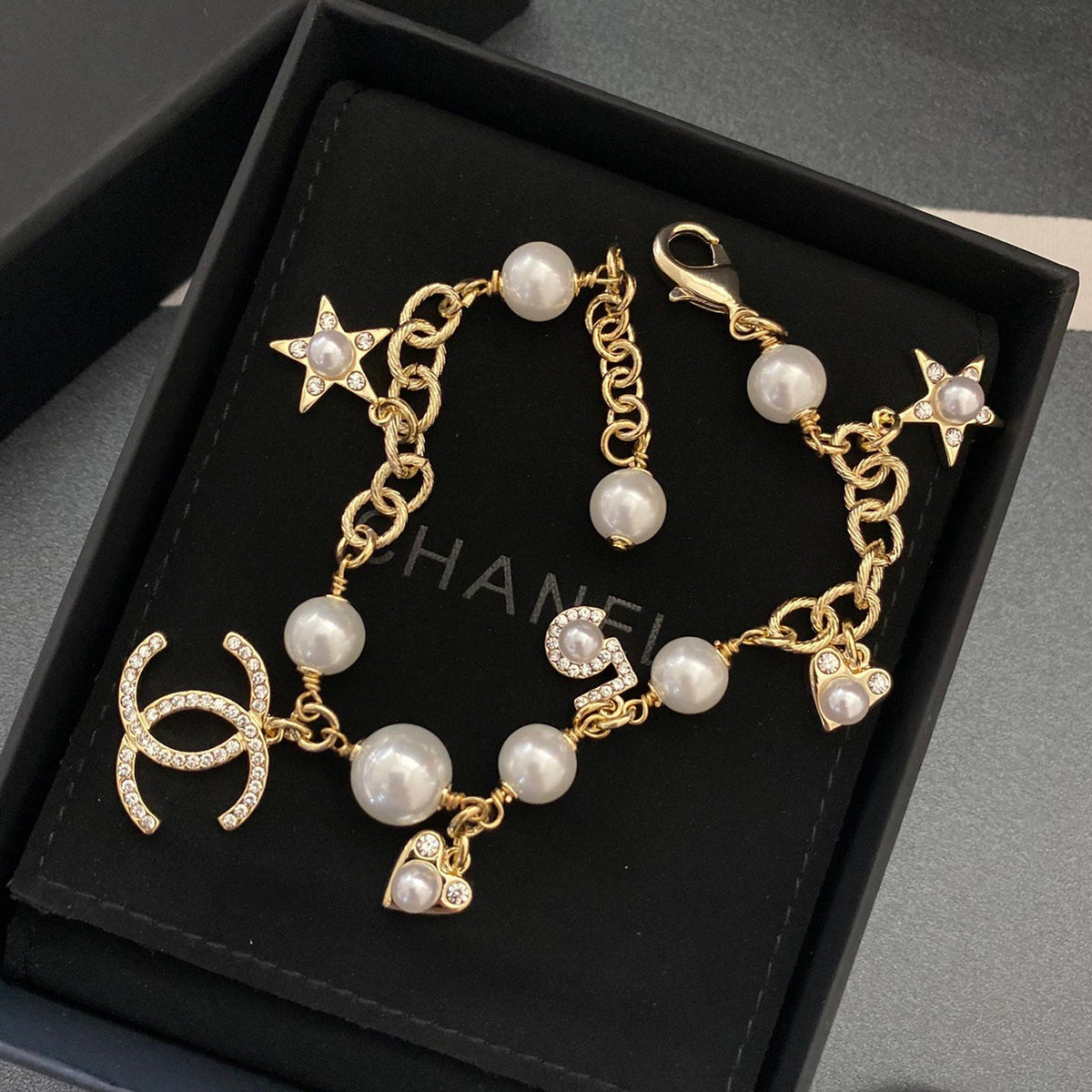 Chanel Star Heart Pearl Pendant Bracelet – Luxury Jewelry – product image 4