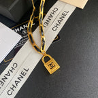 Chanel String Leather Lock Pendant Necklace – Luxury Designer Jewelry – product image 2