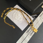 Chanel String Leather Lock Pendant Necklace – Luxury Designer Jewelry – product image 5