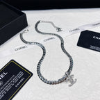 Chanel Two Colors Thick Chain Logo Necklace – Luxury Designer Jewelry – product image 2