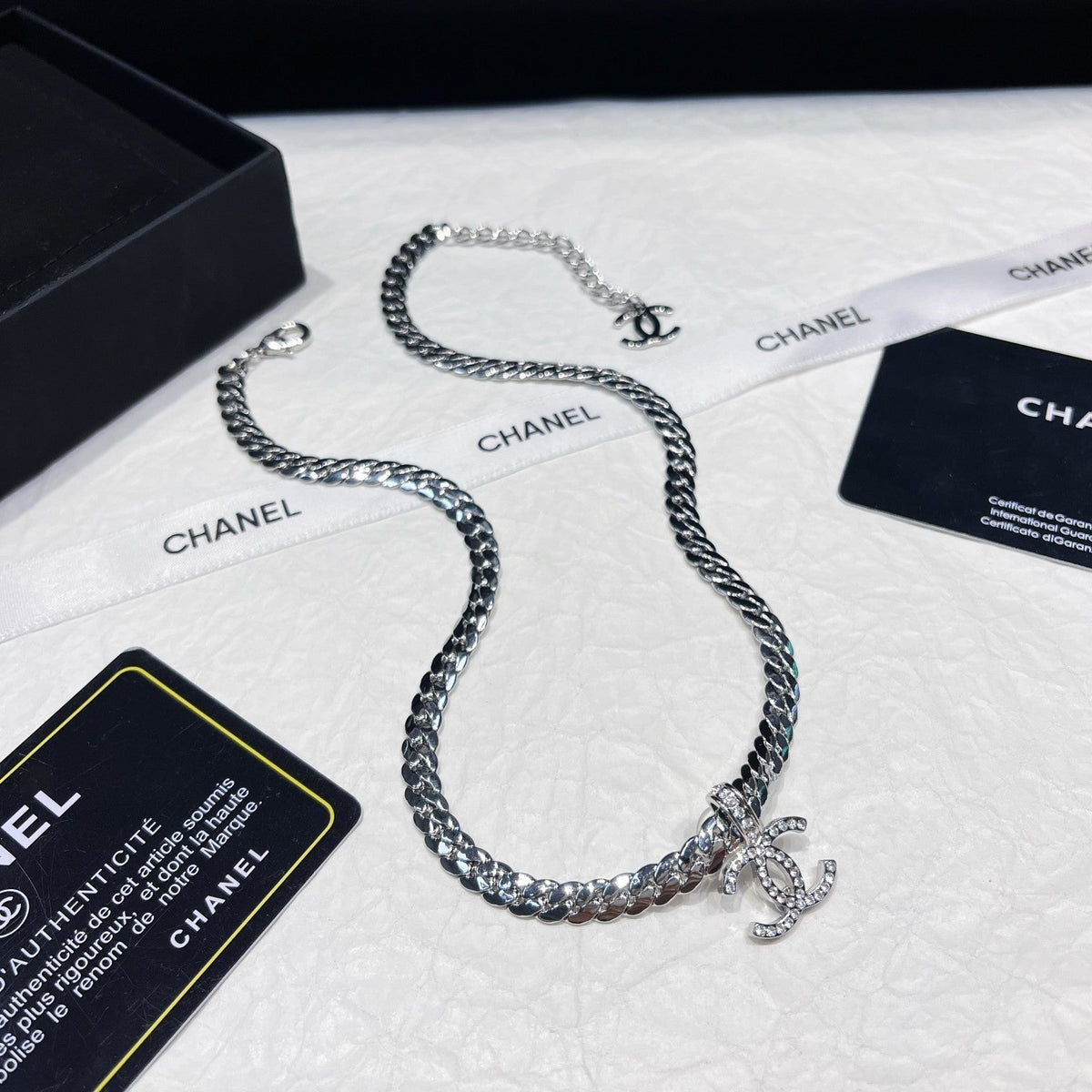 Chanel Two Colors Thick Chain Logo Necklace – Luxury Designer Jewelry – product image 2