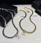 Chanel Two Colors Thick Chain Logo Necklace – Luxury Designer Jewelry – product image 5