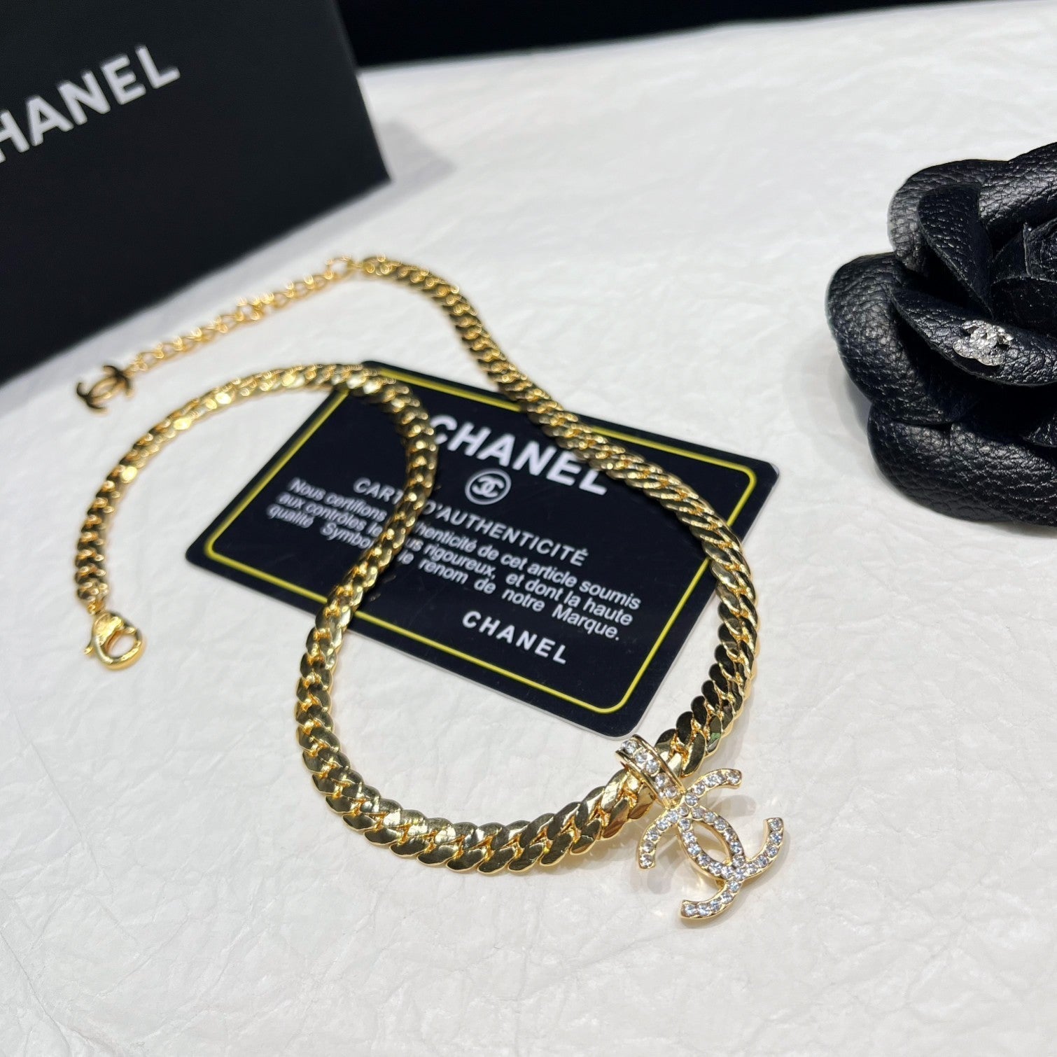 Chanel Two Colors Thick Chain Logo Necklace – Luxury Designer Jewelry – product image 6