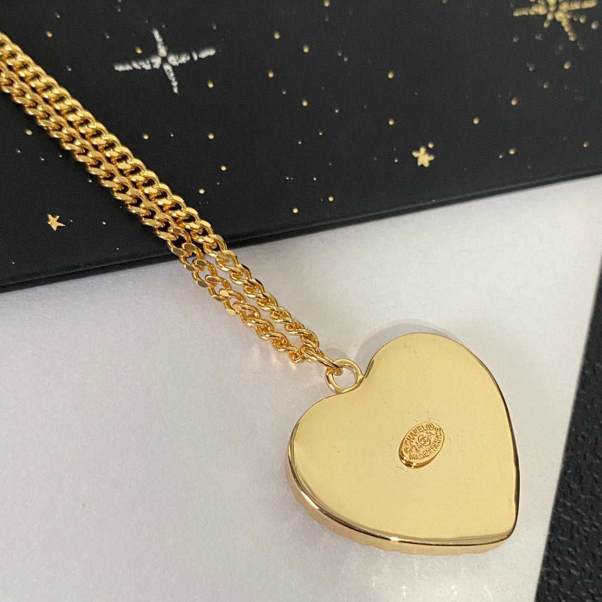 Chanel Vintage Royal Blue Heart Necklace – Luxury Designer Jewelry – product image 4