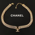 Chanel Yellow Gold Crystal Collar Necklace – Luxury Designer Jewelry – product image 1