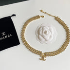 Chanel Yellow Gold Crystal Collar Necklace – Luxury Designer Jewelry – product image 2