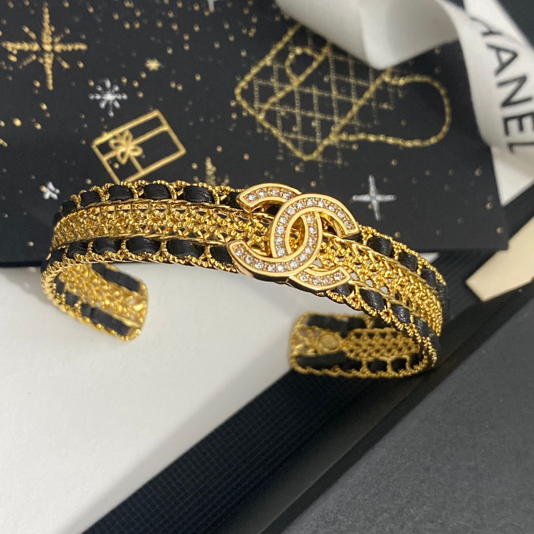 Chanel Zircon Letter String Leather Bracelet – Luxury Jewelry – product image 2