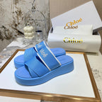 Chloé Embroidery Woven Belt Thick Bottom Sandals – sandals product image 16
