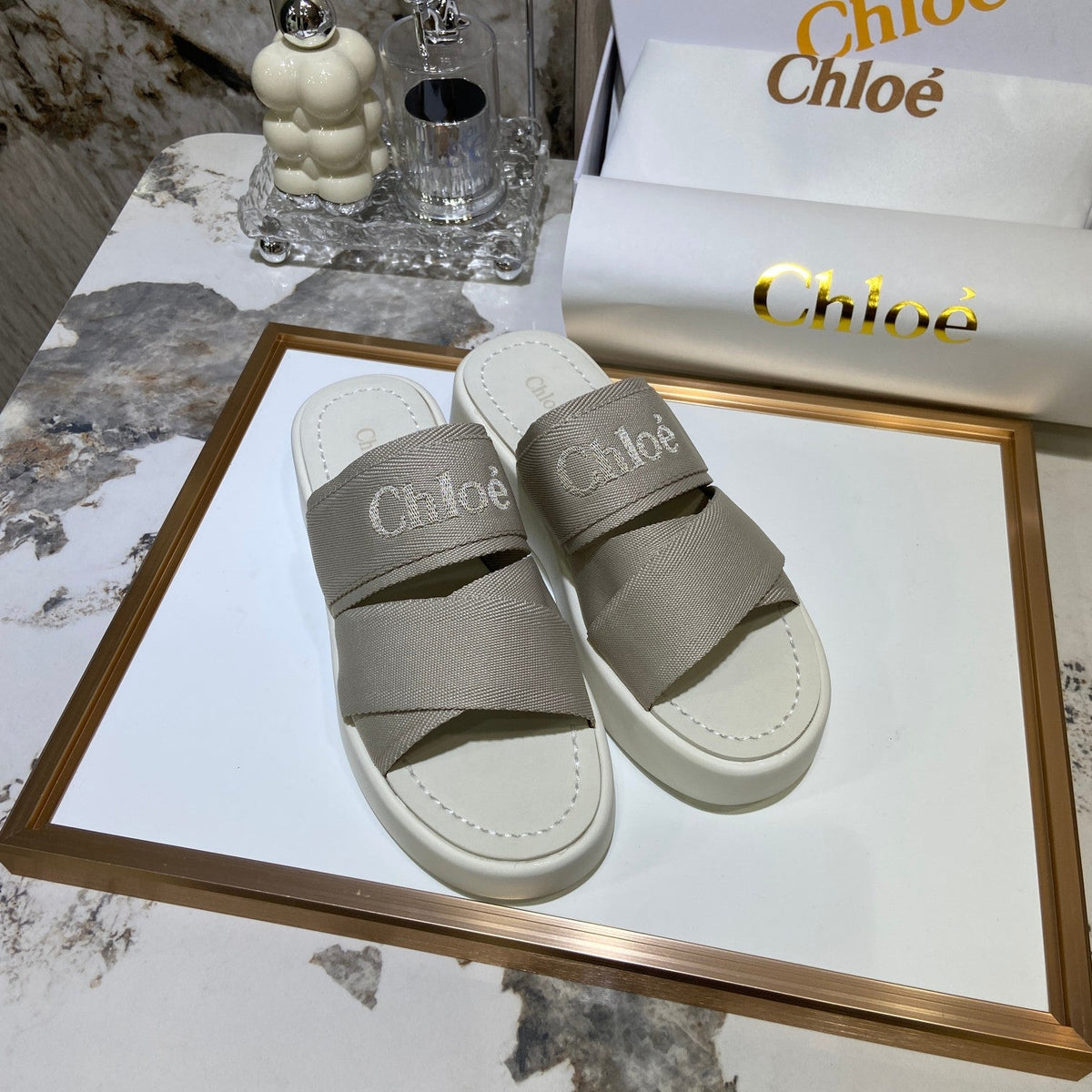 Chloé Embroidery Woven Belt Thick Bottom Sandals – sandals product image 6