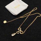 Dior Bow Knot Crystal Crystal Pendant Necklace – Luxury Designer Jewelry – product image 2